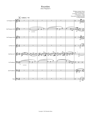 Recordare (from "Requiem") (F) (Brass Choir - 3 Trp, 2 Hrn, 2 Trb, 1 Tuba)