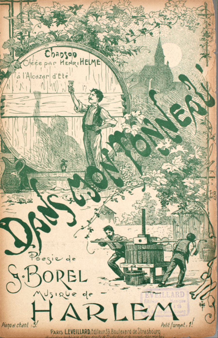 Dans Mon Tonneau. Chanson Voice scores gallery preview page 1