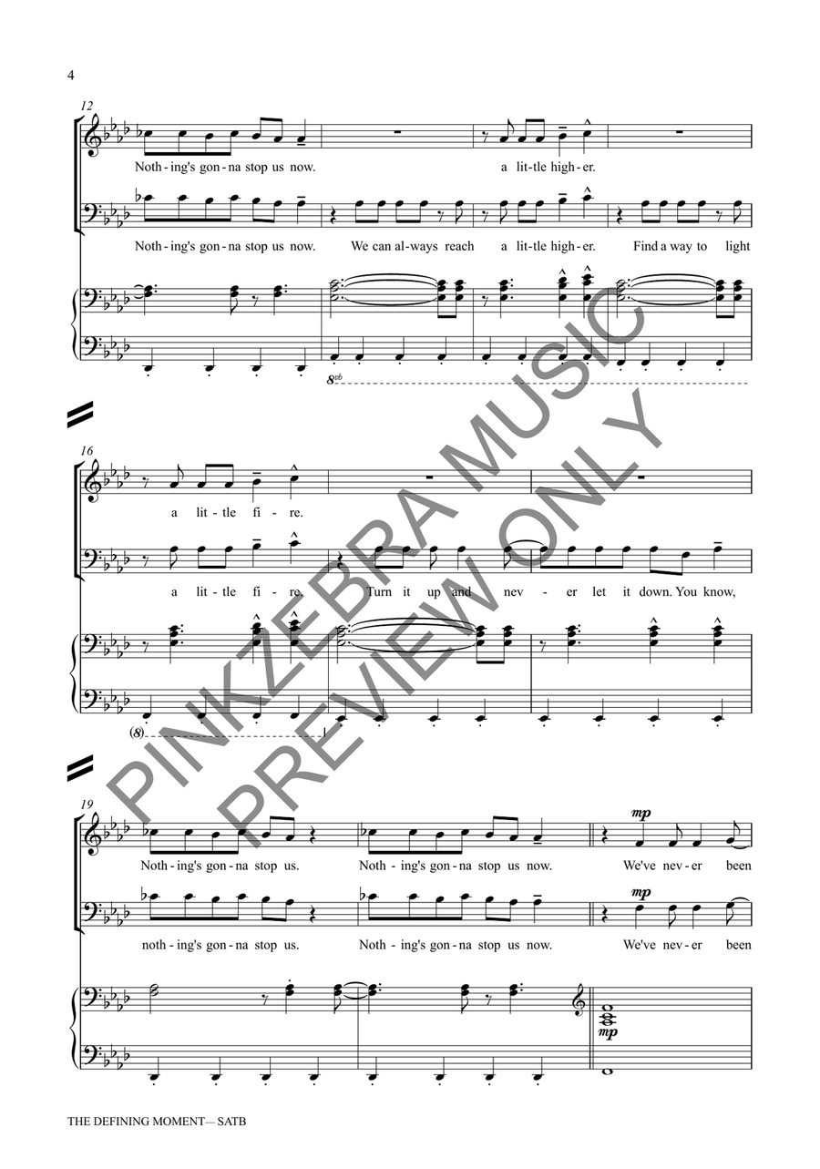 The Defining Moment (SATB) 4-Part scores gallery preview page 5