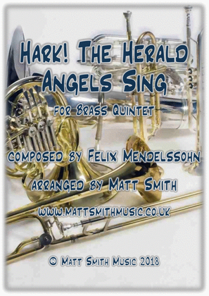 Book cover for Hark! The Herald Angels Sing by Felix Mendelssohn - BRASS QUINTET