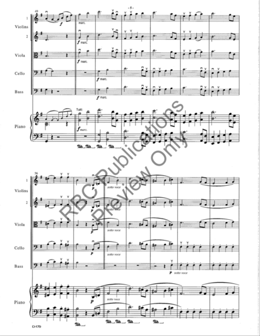 Allegro From Sonata In E Minor K305 String Orchestra scores gallery preview page 8