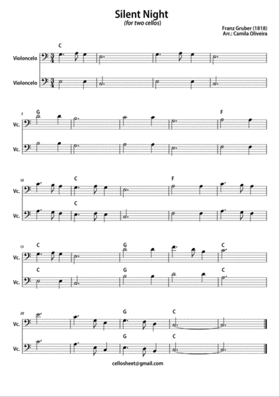 Traditional Christmas Carols Cello Duet for Beginners String Duet scores gallery preview page 2