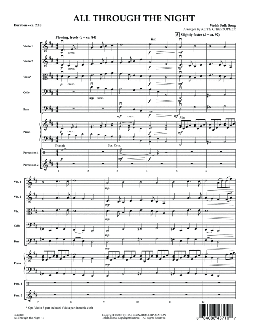 All Through The Night - Full Score Score scores gallery preview page 1