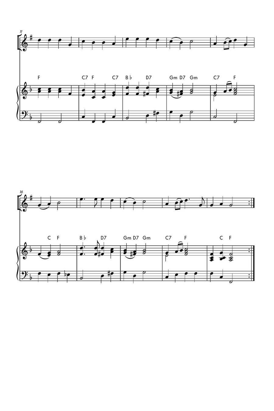 Hark! The Herald Angels Sing - Easy Clarinet Solo with Piano Accompaniment Clarinet Solo scores gallery preview page 2