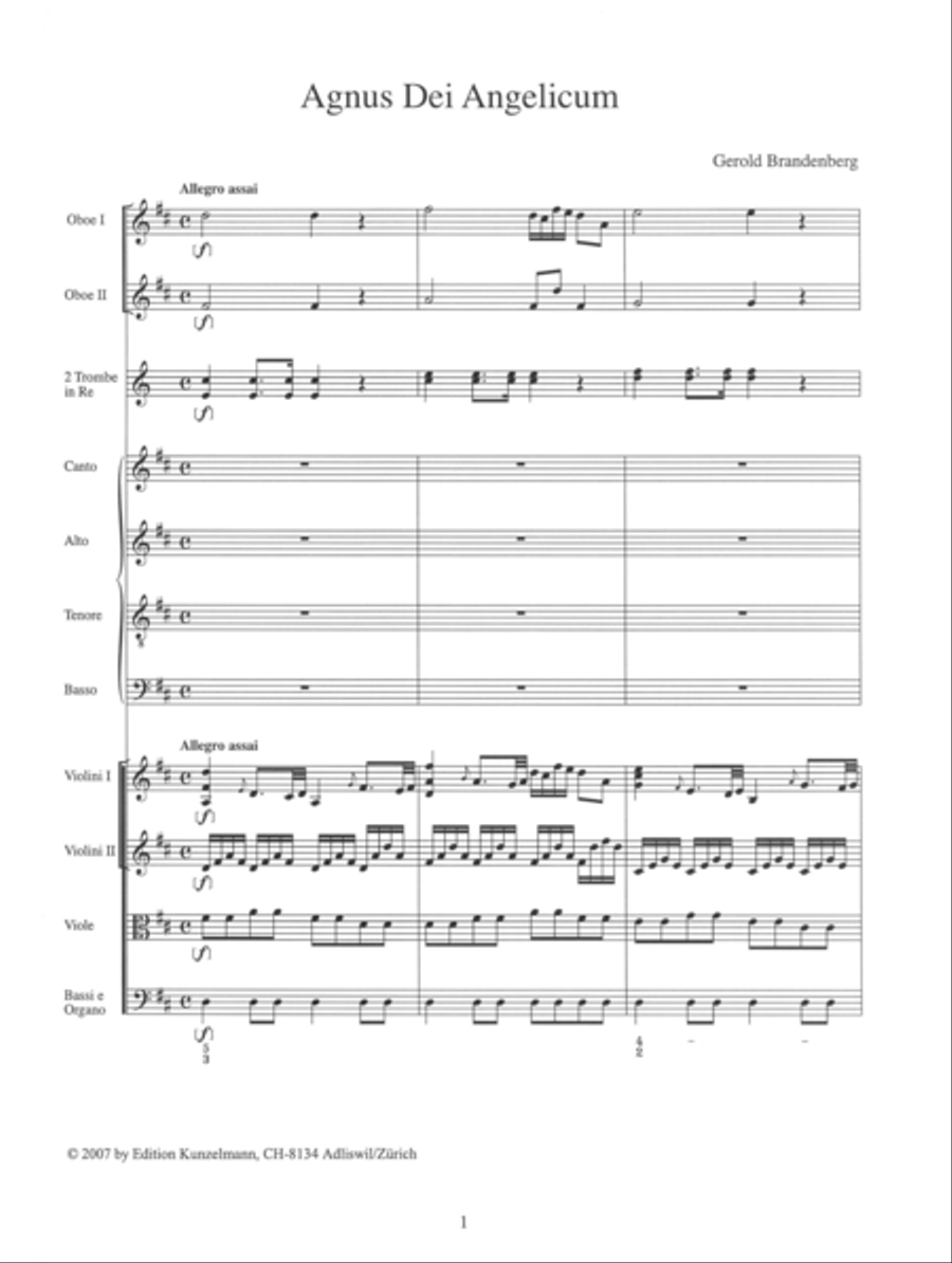 Music for the Angel consecration in Einsiedeln SSAATTBB scores gallery preview page 2