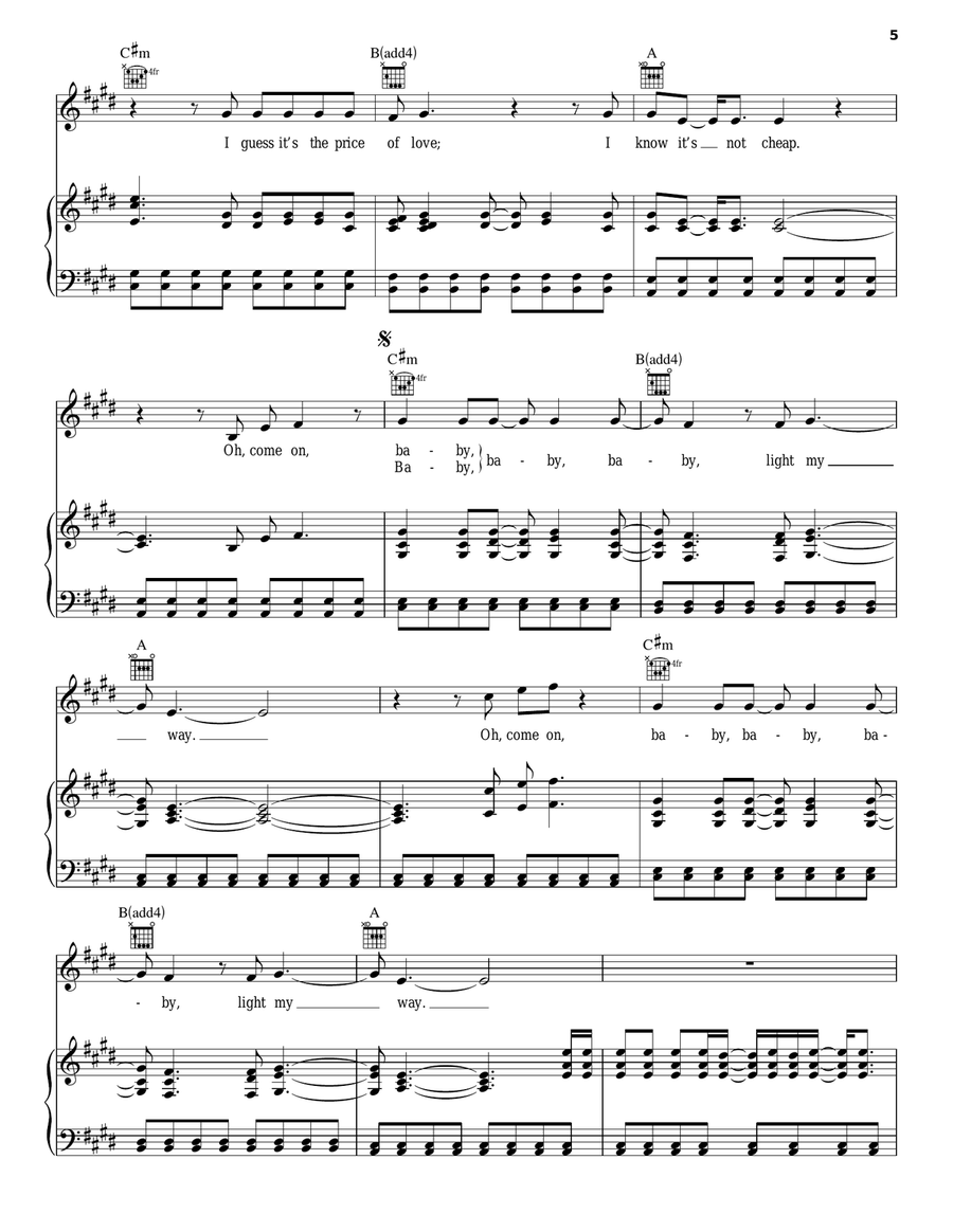 Ultraviolet (Light My Way) Piano, Vocal, Guitar scores gallery preview page 5