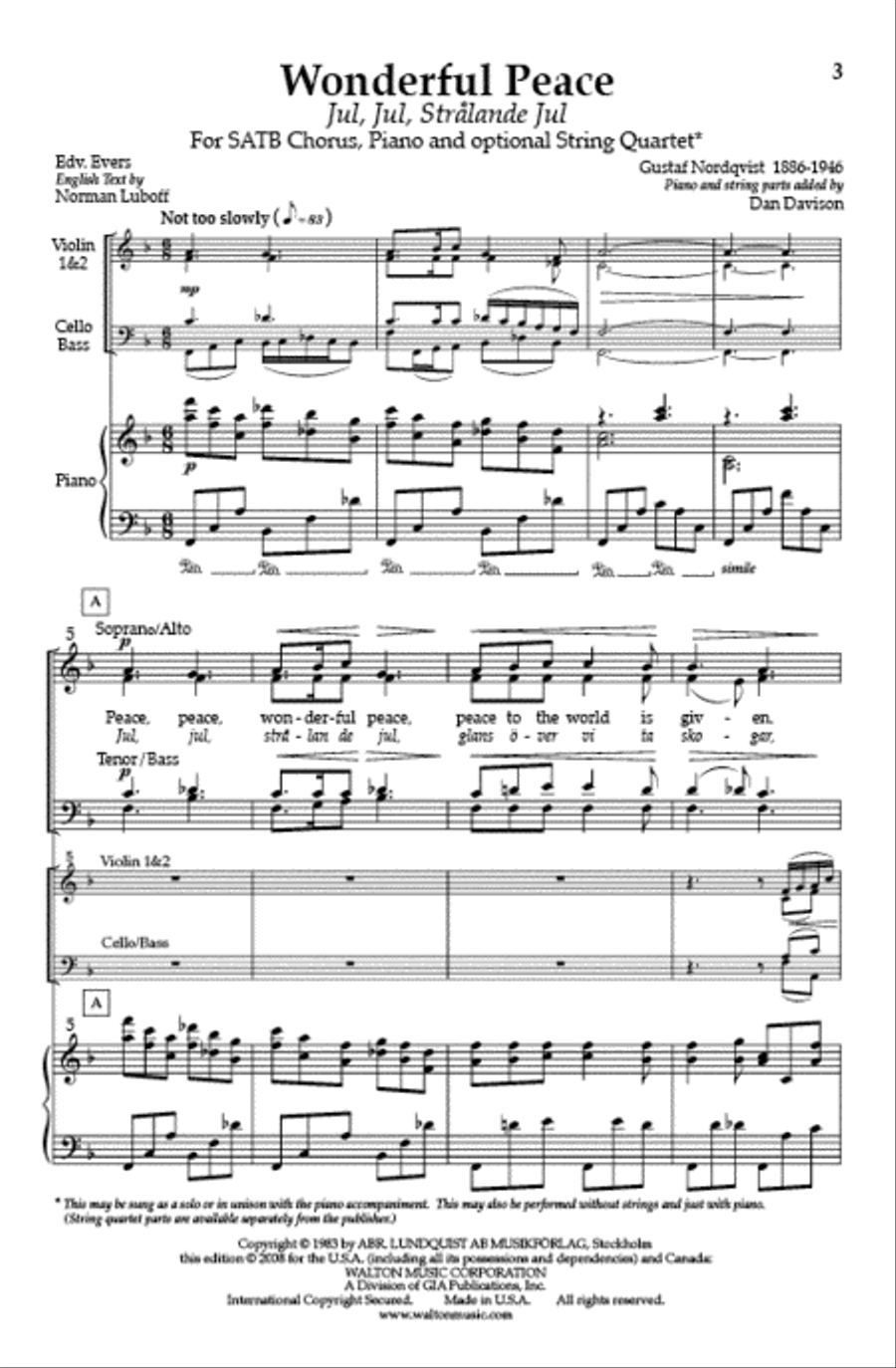 Wonderful Peace (Vocal Score) 4-Part scores gallery preview page 2
