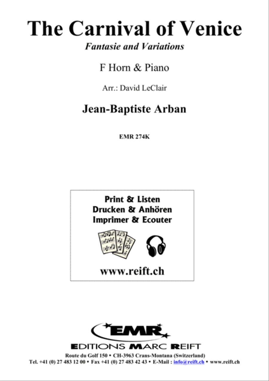 The Carnival of Venice Horn scores gallery preview page 2