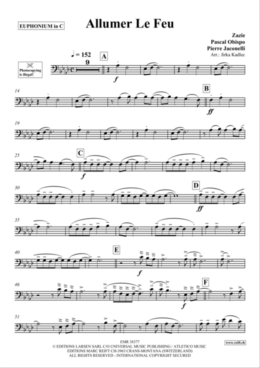Allumer Le Feu Allumer Le Feu Euphonium scores gallery preview page 4