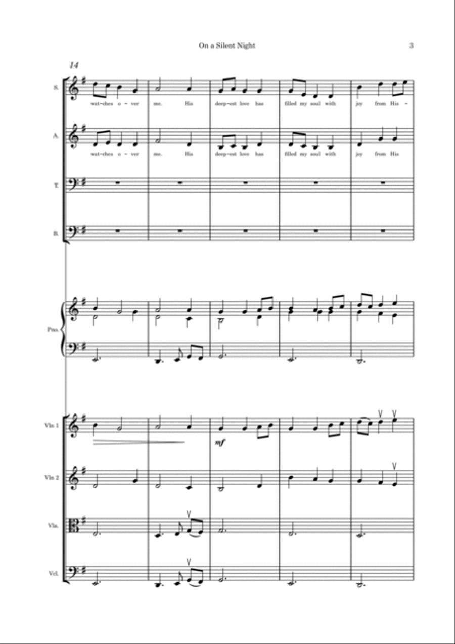 On a Silent Night 4-Part scores gallery preview page 3