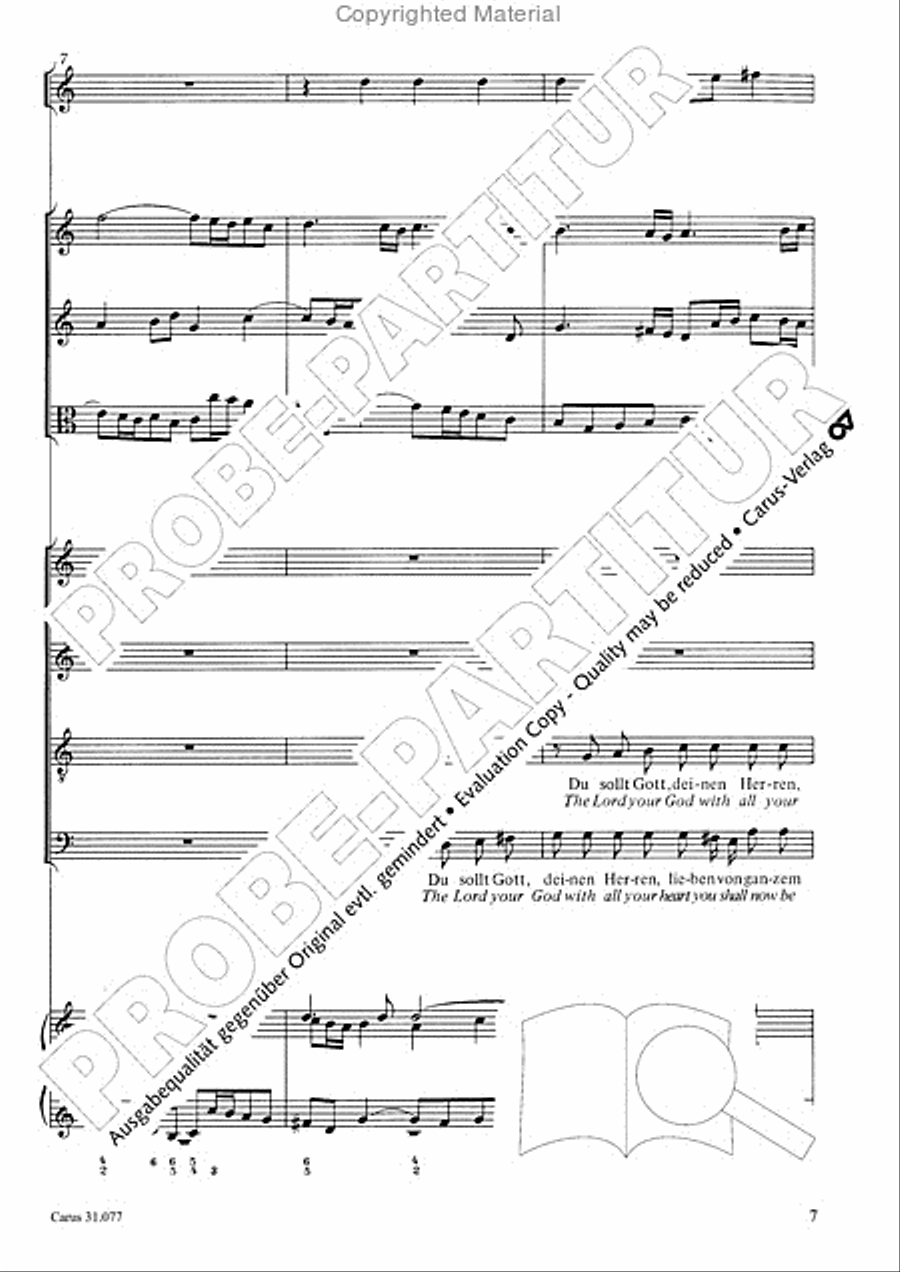 The Lord your God you shall now be loving (Du sollt Gott, deinen Herren, lieben) 4-Part scores gallery preview page 8