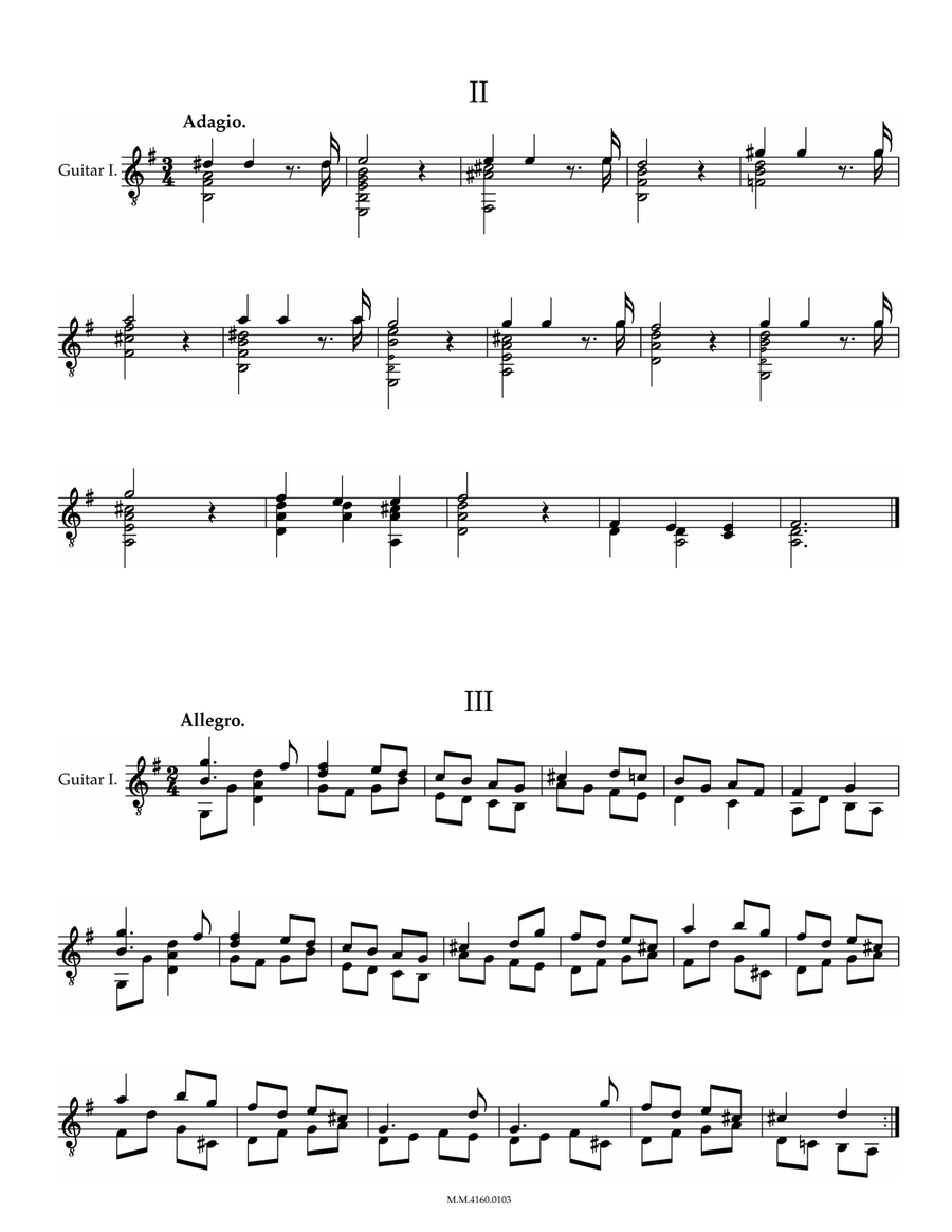 Concerto in G Major, Op.51, No.4 - Sinfonia (Alla Rustica) Classical Guitar scores gallery preview page 3