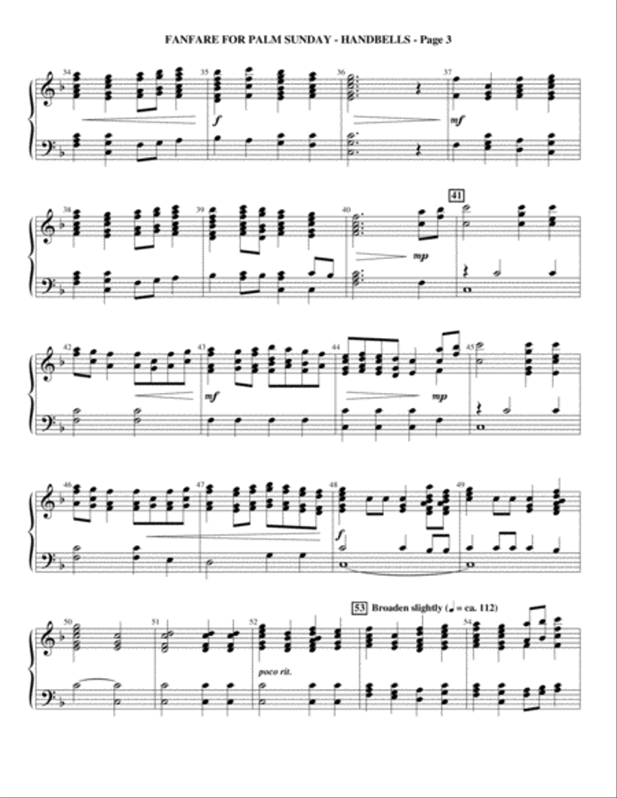 Fanfare For Palm Sunday Fanfare For Palm Sunday Handbell Choir scores gallery preview page 3