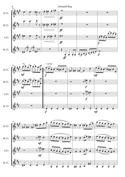 Antonelli Rag for clarinet quartet (with E flats) image number null