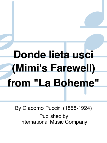 Donde Lieta Usci (Mimi'S Farewell) From La Boheme (I. & E.) (S.)