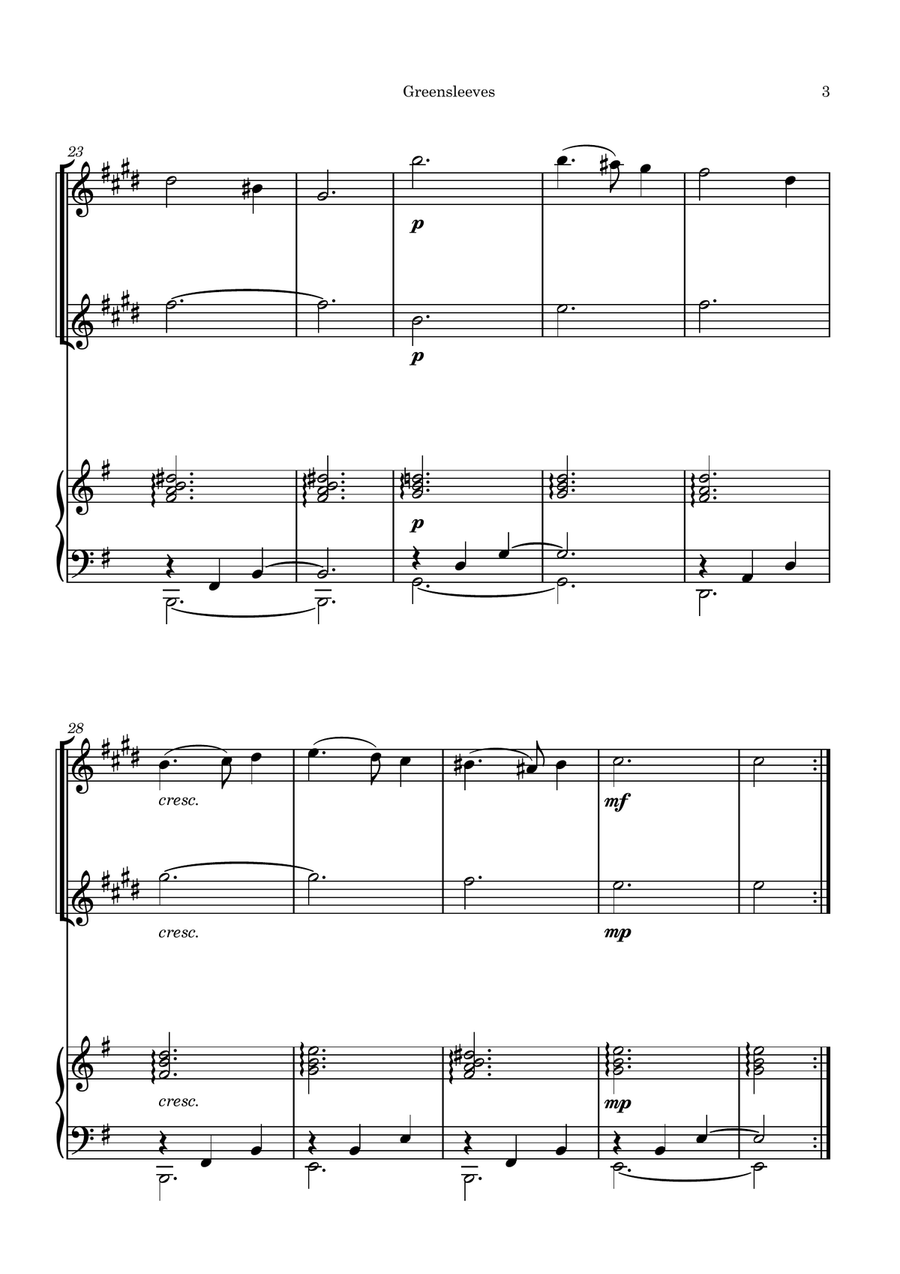 Greensleeves Woodwind Duet scores gallery preview page 3