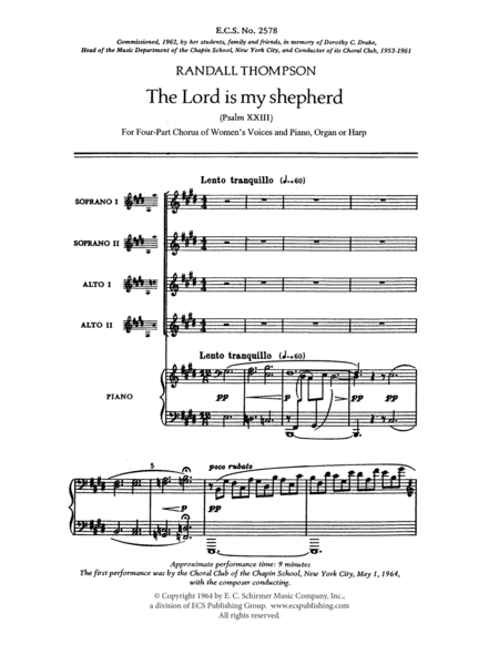 The Lord is my shepherd (Downloadable)
