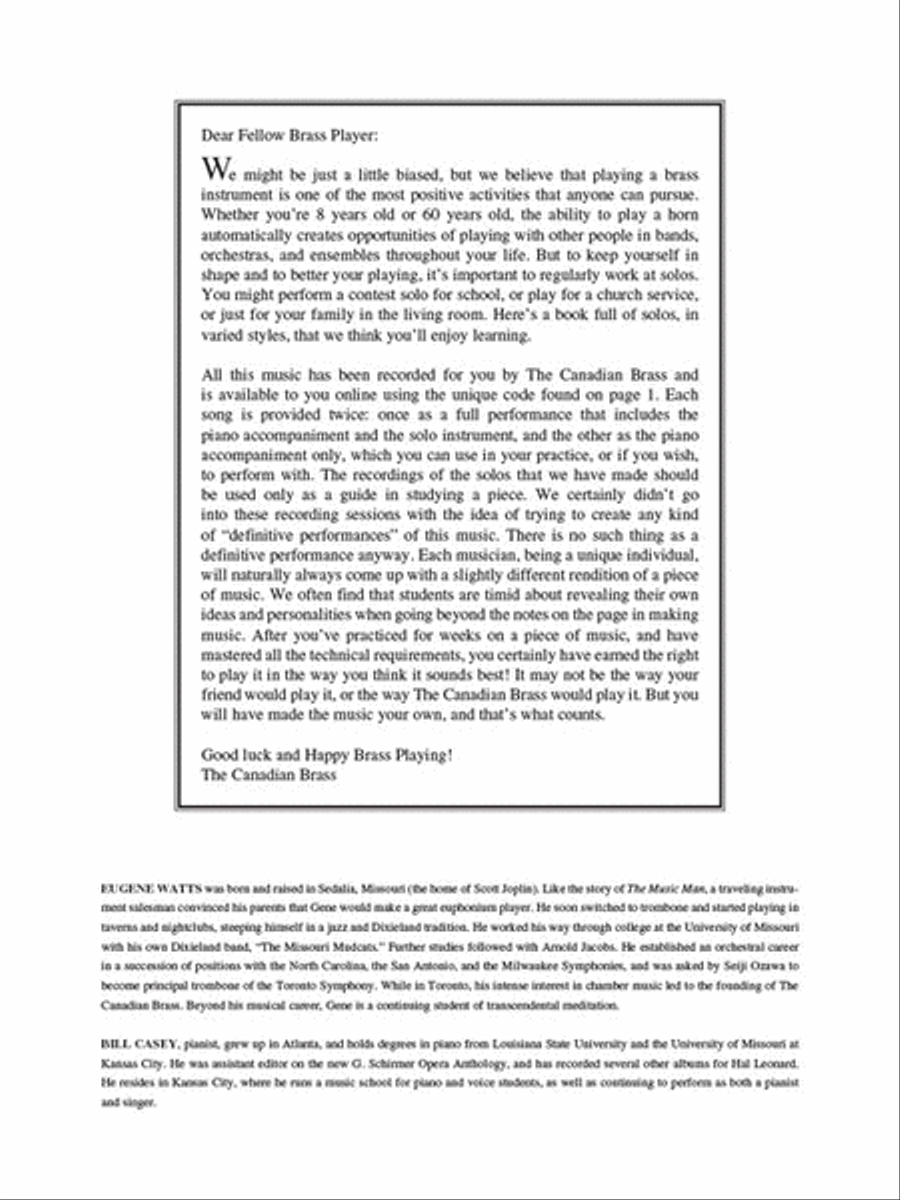 The Canadian Brass Book of Beginning Trombone Solos Piano Accompaniment scores gallery preview page 3