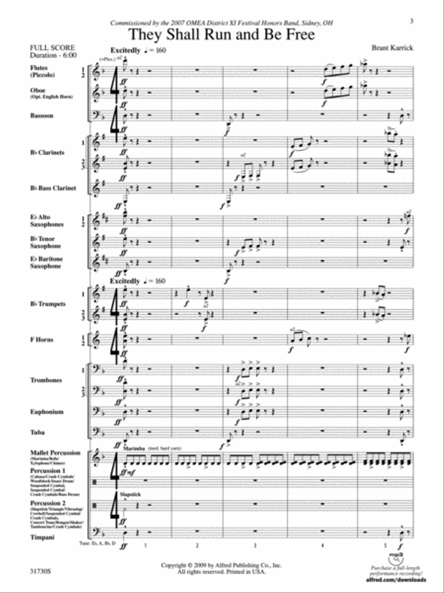 They Shall Run and Be Free Concert Band scores gallery preview page 2