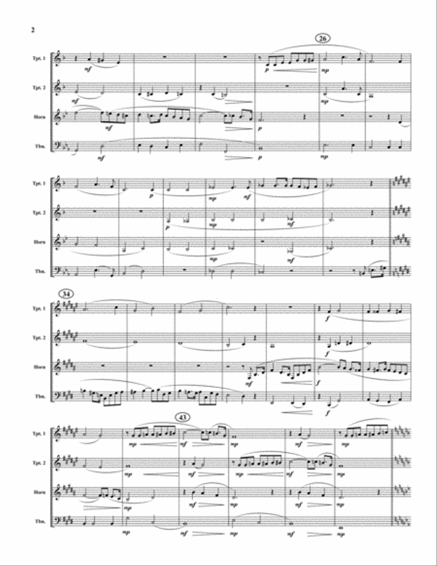 Elsa's Procession to the Cathedral Brass Quartet scores gallery preview page 2