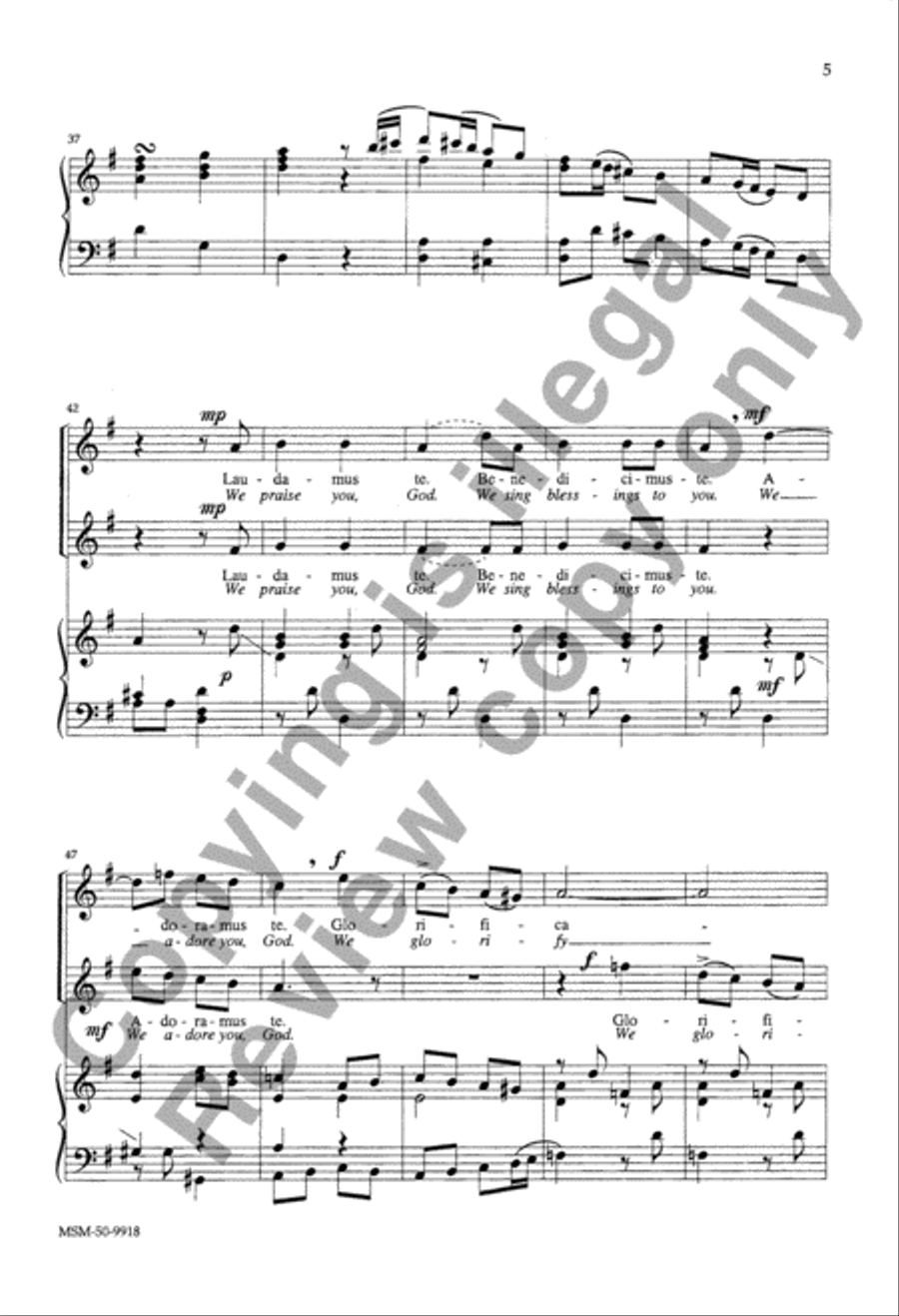 Laudamus Te We Praise You, God (Choral Score) image number null