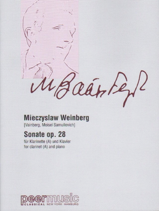Book cover for Sonate, Op. 28 For Clarinet (or Viola) And Piano-viola Part