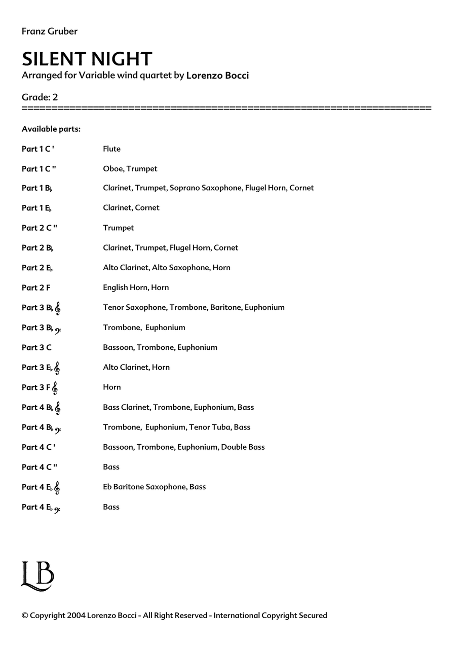 Silent Night Concert Band scores gallery preview page 2