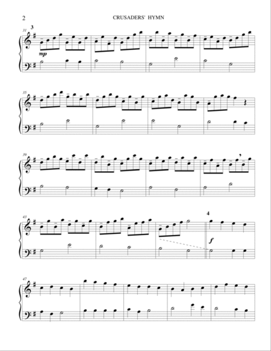 CRUSADERS' HYMN Carillon scores gallery preview page 2