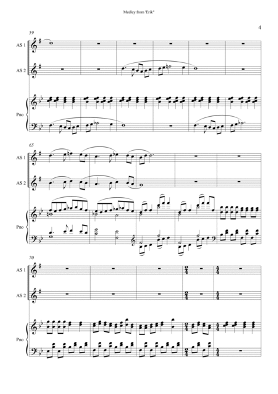 Medley from 'Erik' Woodwind Duet scores gallery preview page 6