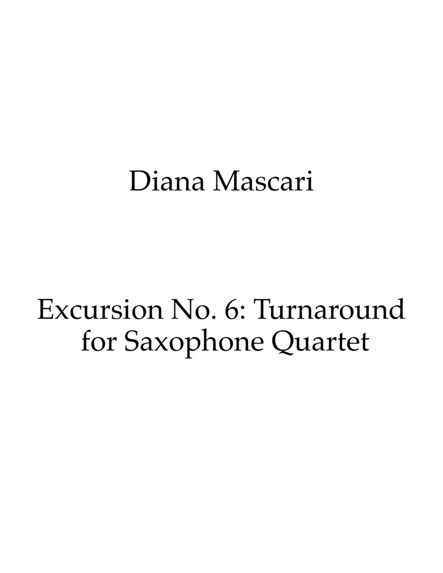 Excursion No. 6-Turnaround for Saxophone Quartet Saxophone Quartet scores gallery preview page 1