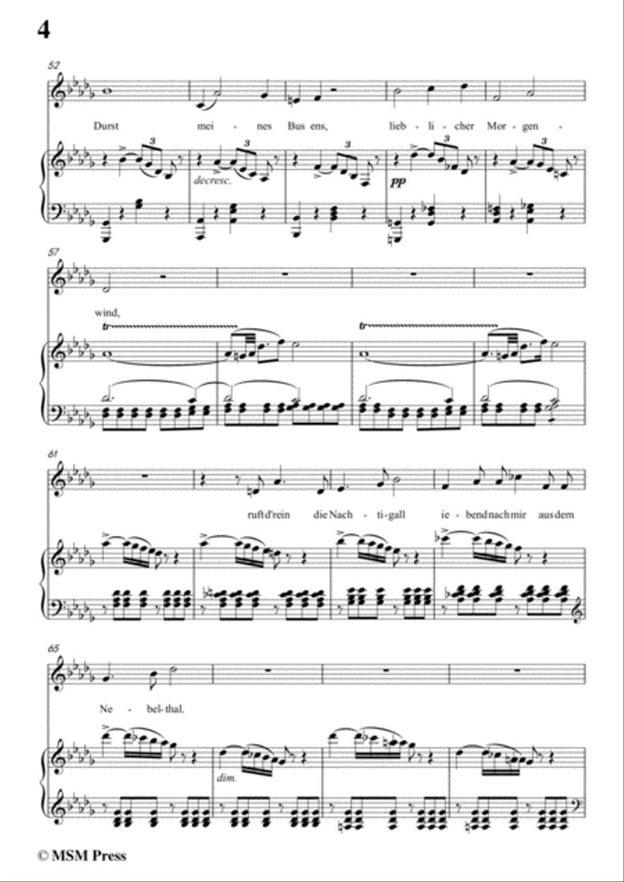 Schubert-Ganymed,Op.19 No.3,in F Major,for Voice&Piano Voice scores gallery preview page 6