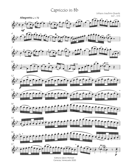 Quantz Capriccio in Bb for solo flute image number null