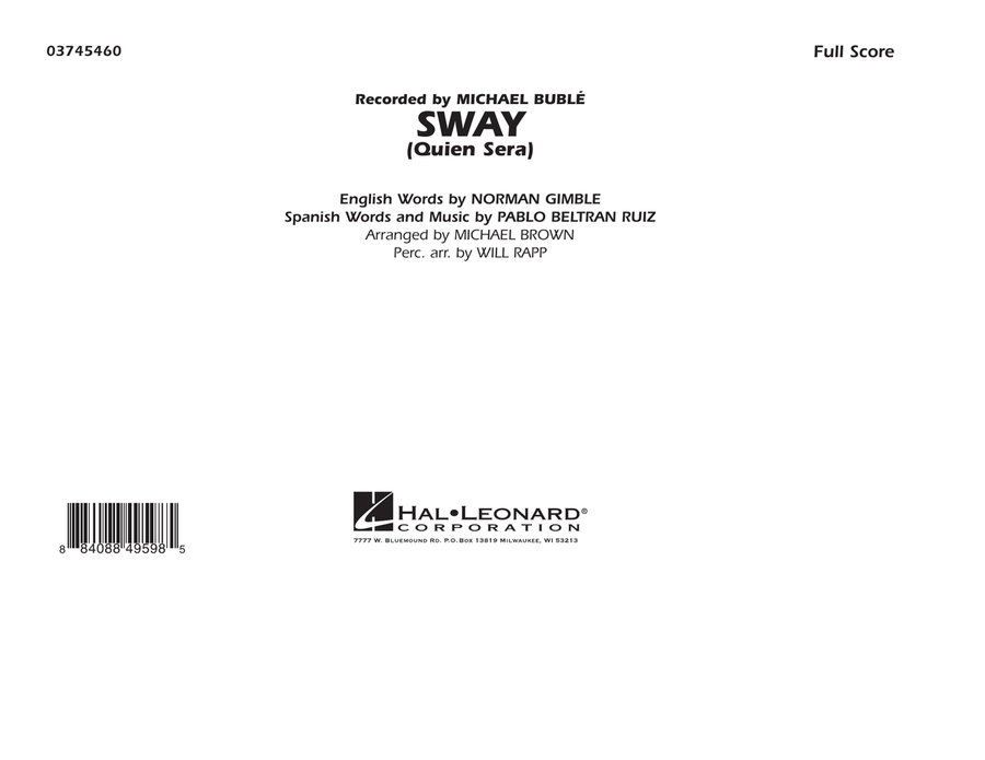 Sway (Quien Sera) - Full Score Marching Band scores gallery preview page 1