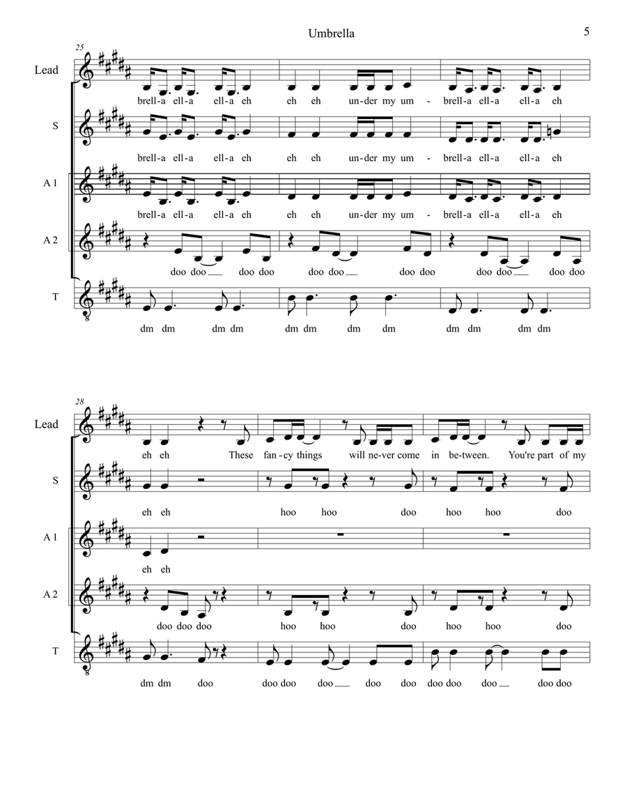 Umbrella Umbrella 4-Part scores gallery preview page 5