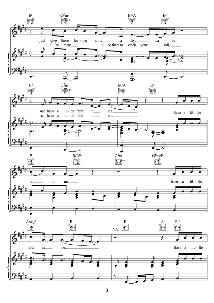 Have A Little Faith In Me Piano, Vocal scores gallery preview page 3