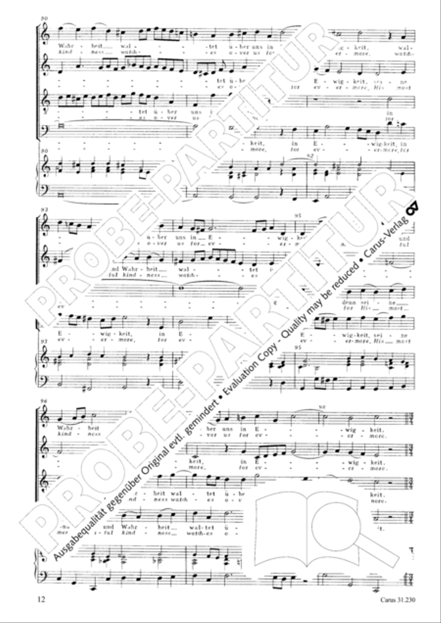 Praise ye the Lord, all ye nations (Lobet den Herrn, alle Heiden) 4-Part scores gallery preview page 13