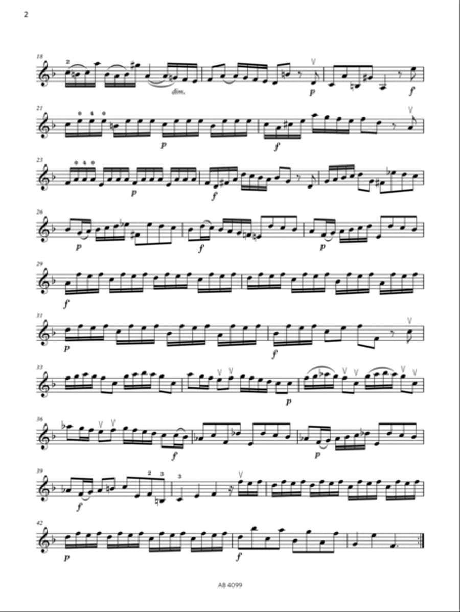 Allegro (Grade 5, A2, from the ABRSM Violin Syllabus from 2024) Violin Solo scores gallery preview page 2