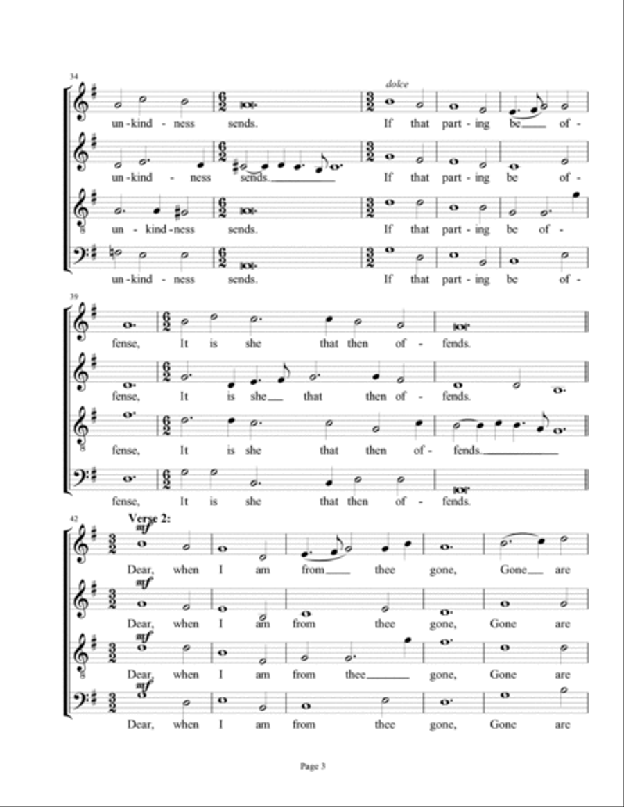 Now, O Now, I Needs Must Part (1597) 4-Part scores gallery preview page 3