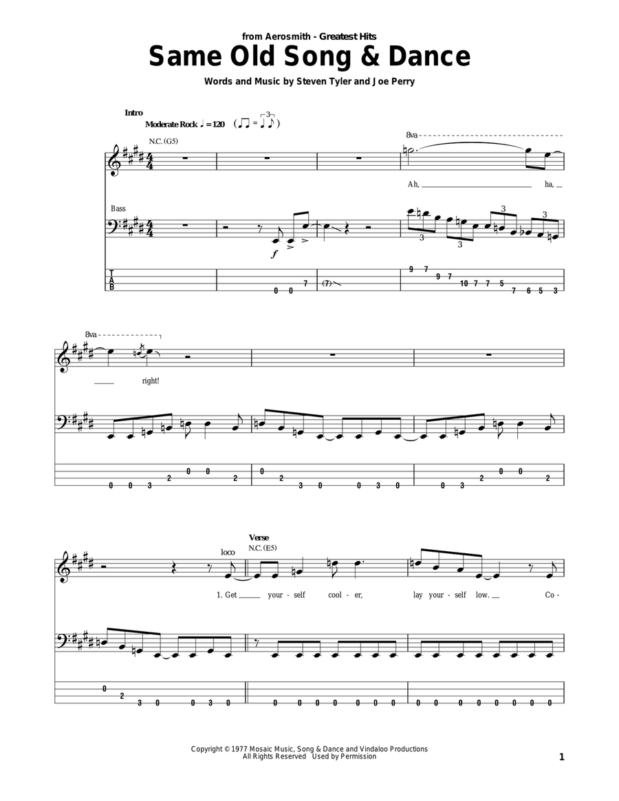 Same Old Song And Dance Acoustic Guitar scores gallery preview page 1