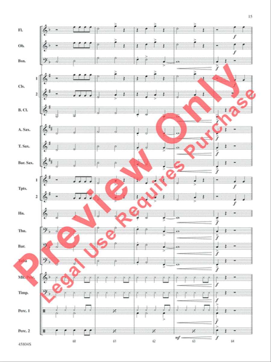 Just Like Fire Concert Band scores gallery preview page 15