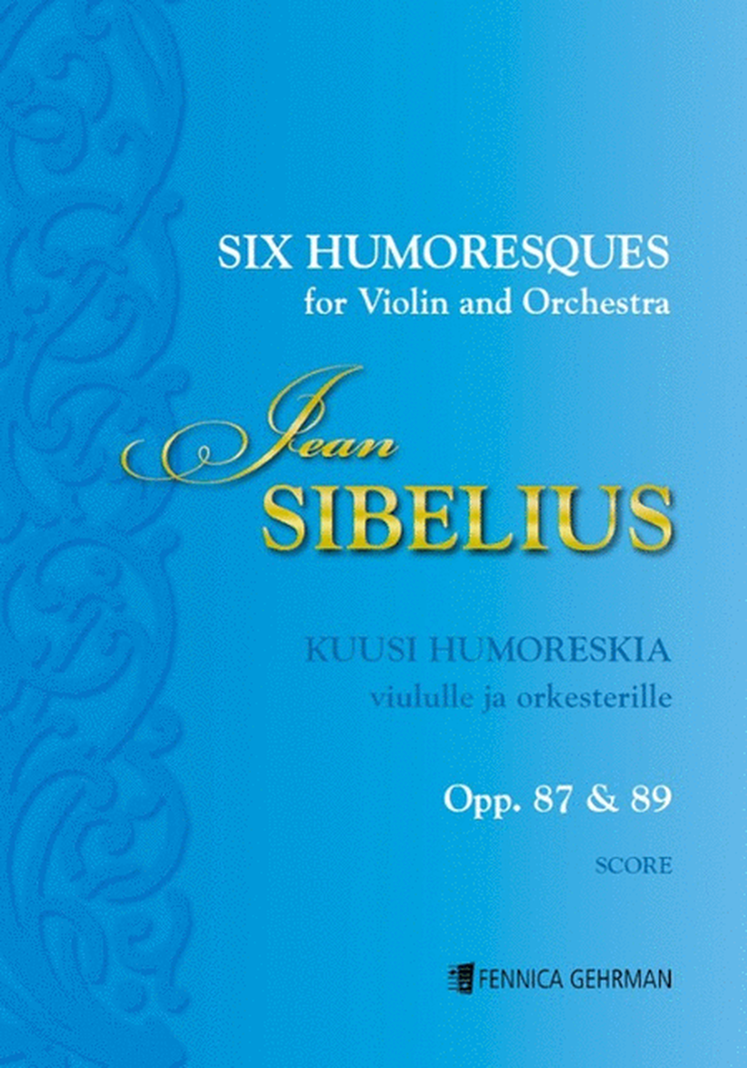 Six Humoresques Violin/Orch Op 87 & 89 Score
