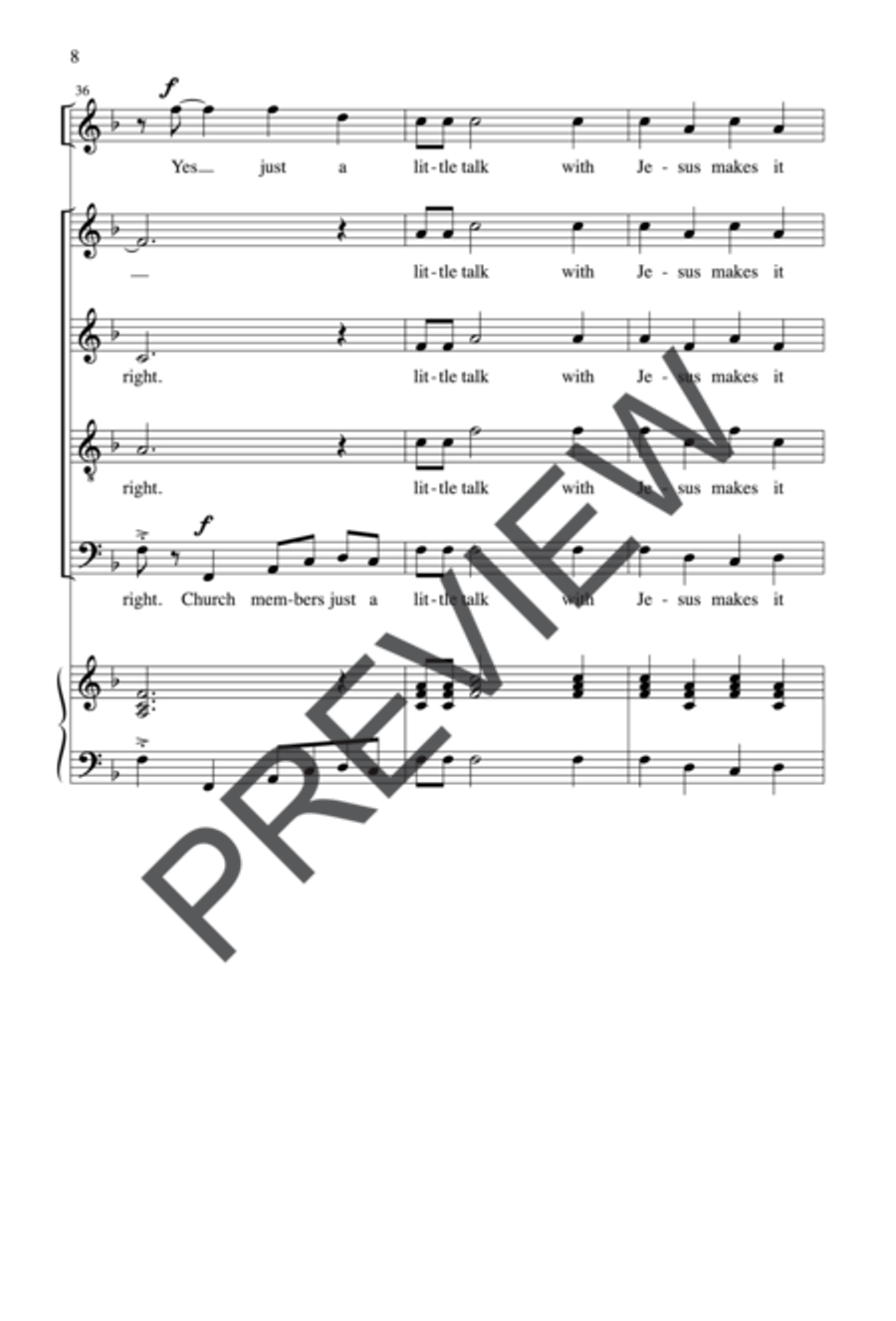 A Little Talk with Jesus Makes It Right 4-Part scores gallery preview page 9