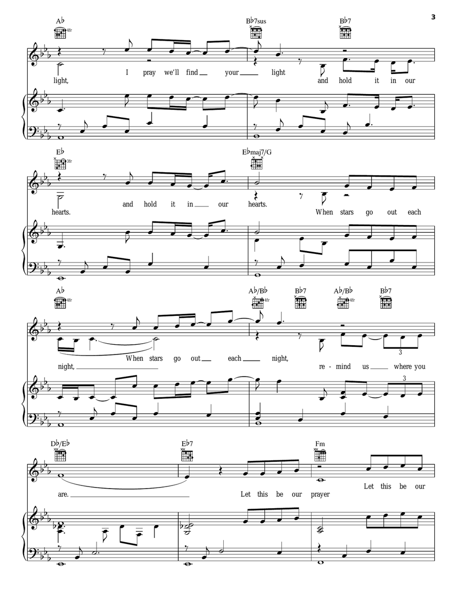 A Mother's Prayer Piano, Vocal, Guitar scores gallery preview page 3
