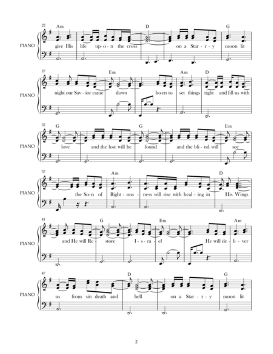 Starry Moonlit Night Starry Moonlit Night Piano Solo scores gallery preview page 2
