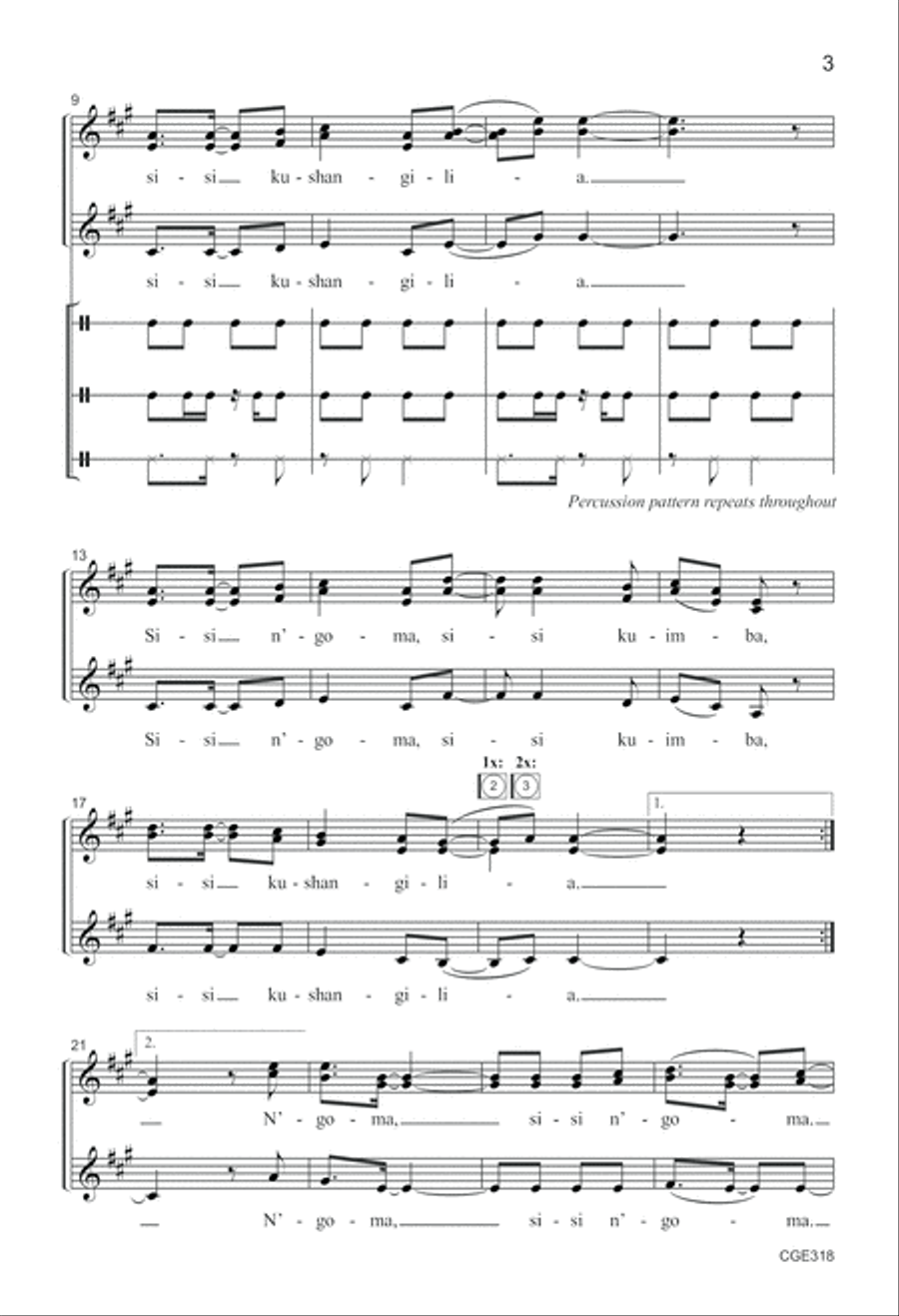 Sisi Kushangilia (We Will Be Glad) - SSA SSA scores gallery preview page 3