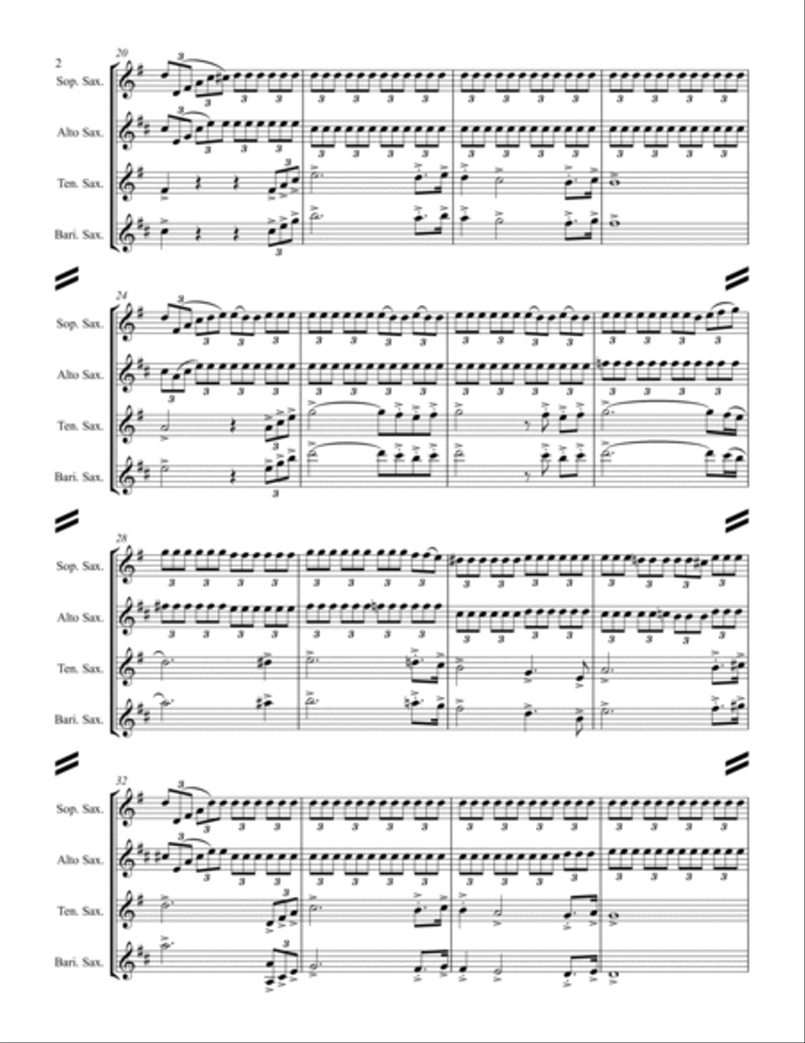 Lohengrin – Prelude to Act III (for Saxophone Quartet SATB) Saxophone Quartet scores gallery preview page 3