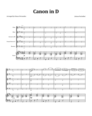 Canon by Pachelbel - Woodwind Quintet with Piano