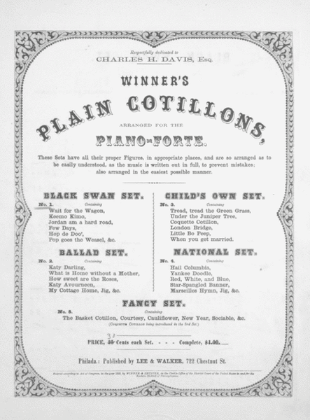 Winner's Plain Cotillons: Black Swan Set
