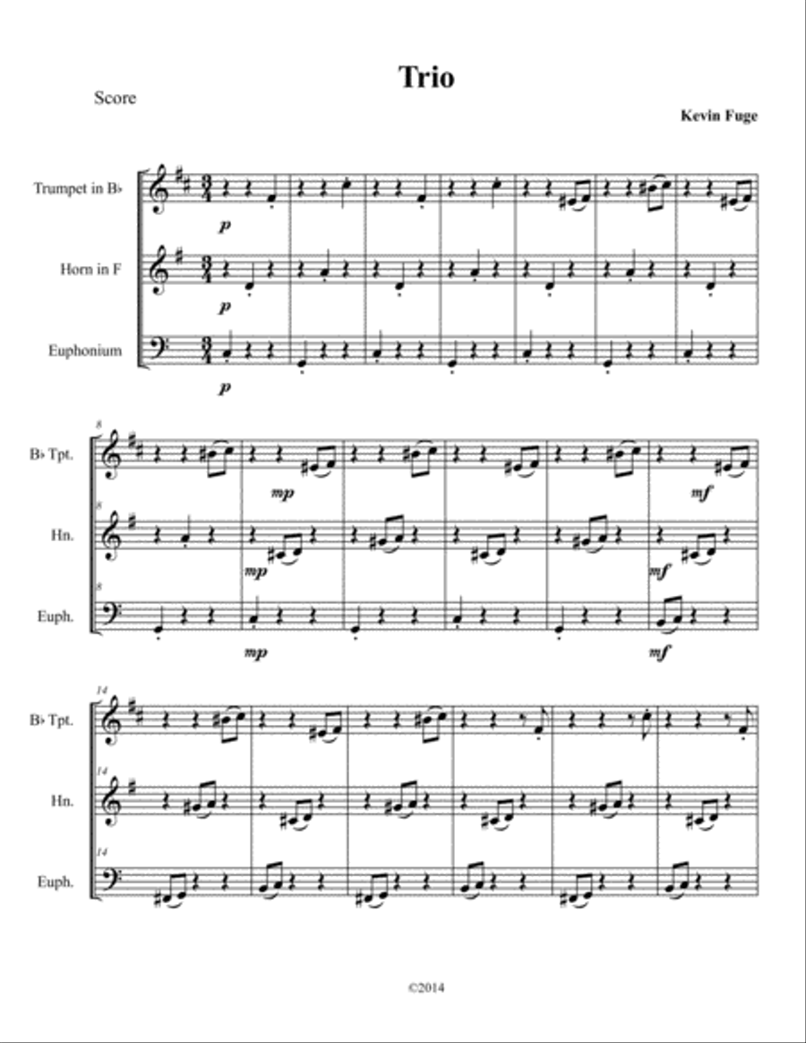 Trio Brass Ensemble scores gallery preview page 1