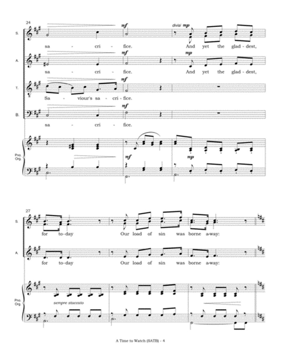 A Time to Watch, a Time to Pray (SATB plus piano or organ) image number null